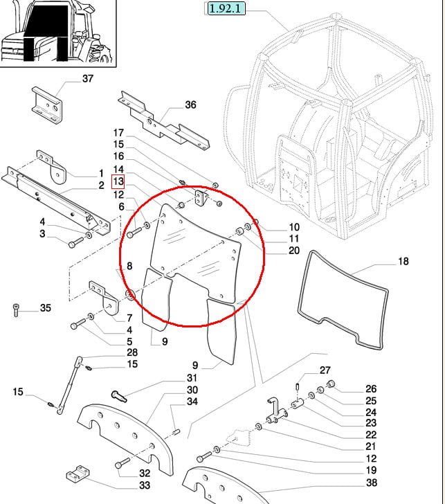 ЛОБОВОЕ СТЕКЛО NEW HOLLAND CASE STEYR 82032042