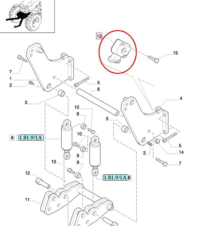 ПОТЕНЦИОМЕТР В КОРПУСЕ NEW HOLLAND STEYR 82021035 - 87543715 - 87605245