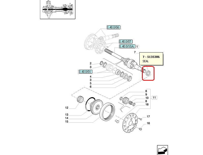 Сальник для коротких полуосей NEW HOLLAND CASE 5135386