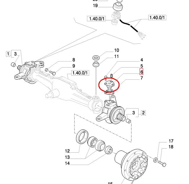 Шарнирный шарнир передней оси NEW HOLLAND CASE 5137239