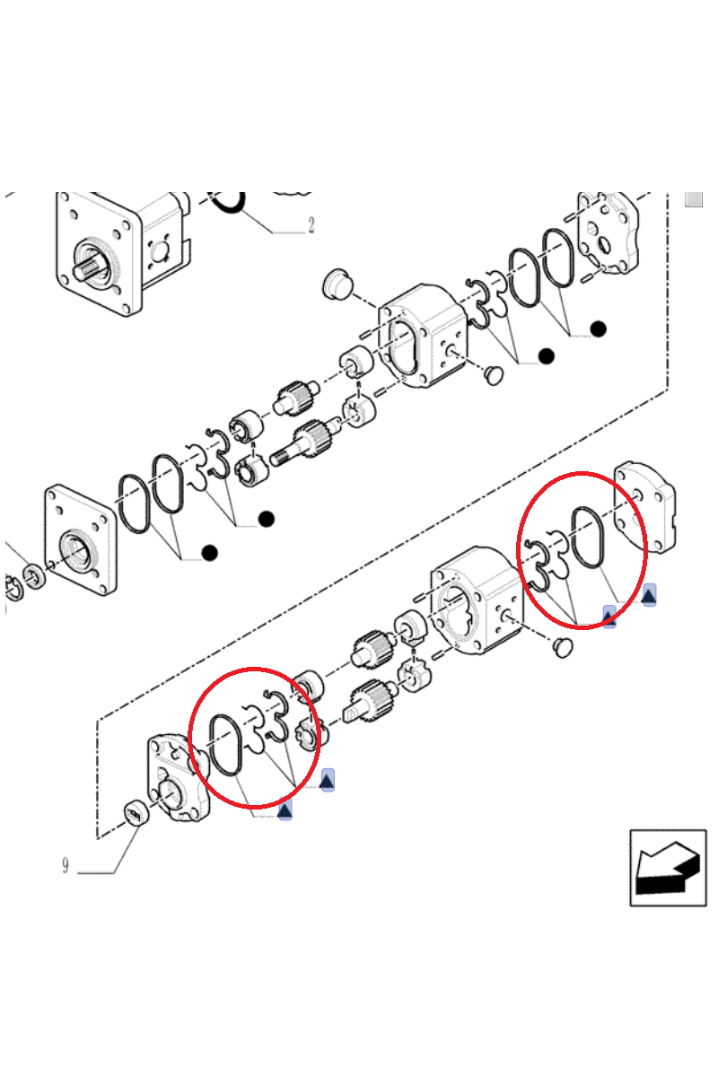 Комплект прокладок для насоса New Holland CNH 87601759