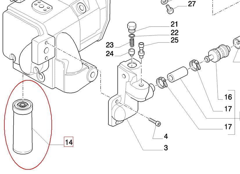 ФИЛЬТР ГИДРОУСИЛИТЕЛЯ NEW HOLLAND CASE STEYR 84226263 - 47131182 - 86018758 - 48142232