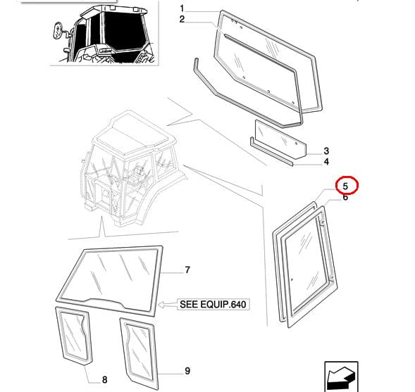 Уплотнитель бокового стекла NEW HOLLAND CASE 82009814