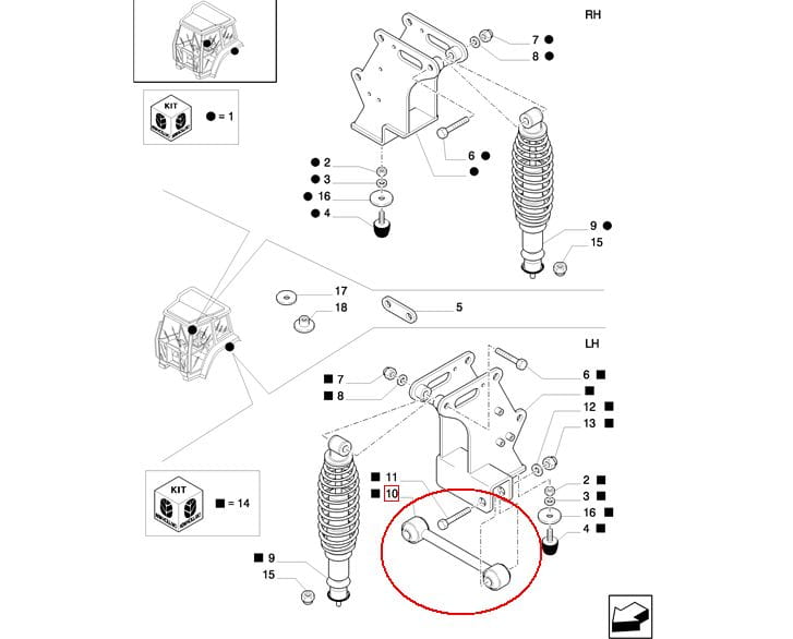 ТРОС СТАБИЛИЗАТОРА КАБИНЫ NEW HOLLAND CASE 82016284-87302101