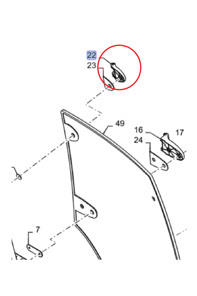 Левая дверная петля Case CNH 87774000 - 304921a1