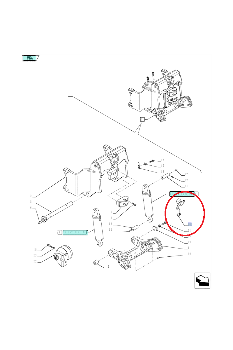 Полный передний подъемный потенциометр New Holland CNH 87644555