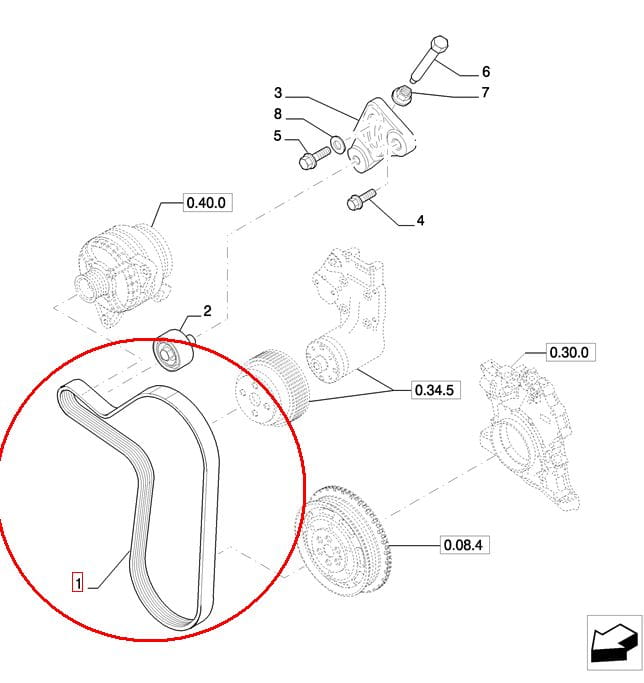 КЛИНОВОЙ РЕМЕНЬ NEW HOLLAND CASE 2853138 - 47131754 - 5802350473