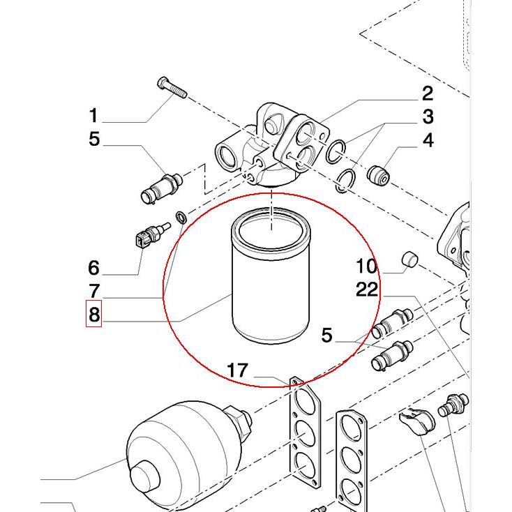 ФИЛЬТР ГИДРАВЛИЧЕСКОЙ СИСТЕМЫ АВТОКОМАНДЫ NEW HOLLAND CASE STEYR 87682682 - 87588814 - 48131202