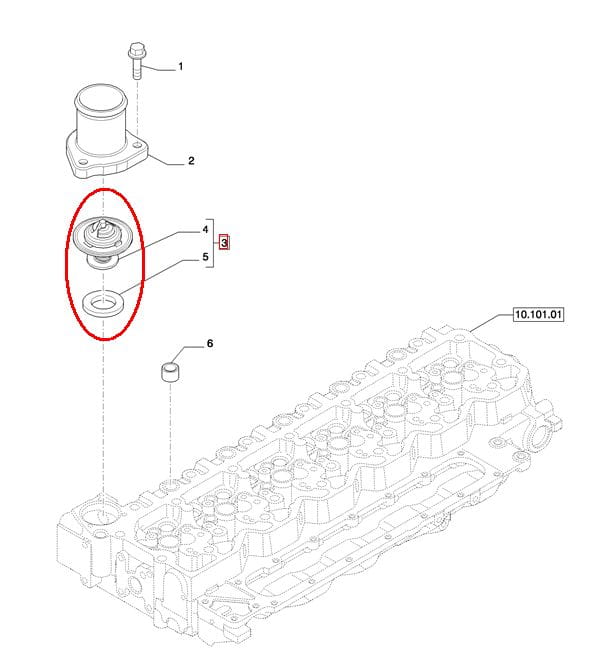 ТЕРМОСТАТ ДВИГАТЕЛЯ A NEW HOLLAND CASE STEYR 84322388 - 504380075