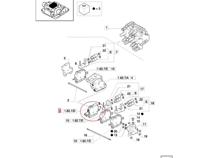 КОРПУС 87553794-87553795 БЛОКА ПОДЪЕМНОГО КЛАПАНА EDC NEW HOLLAND