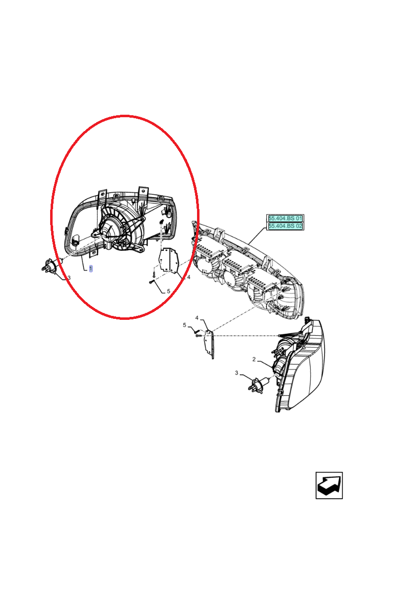 ПЕРЕДНЯЯ ЛЕВАЯ ФАРНАЯ ГРУППА NEW HOLLAND CNH 87455673