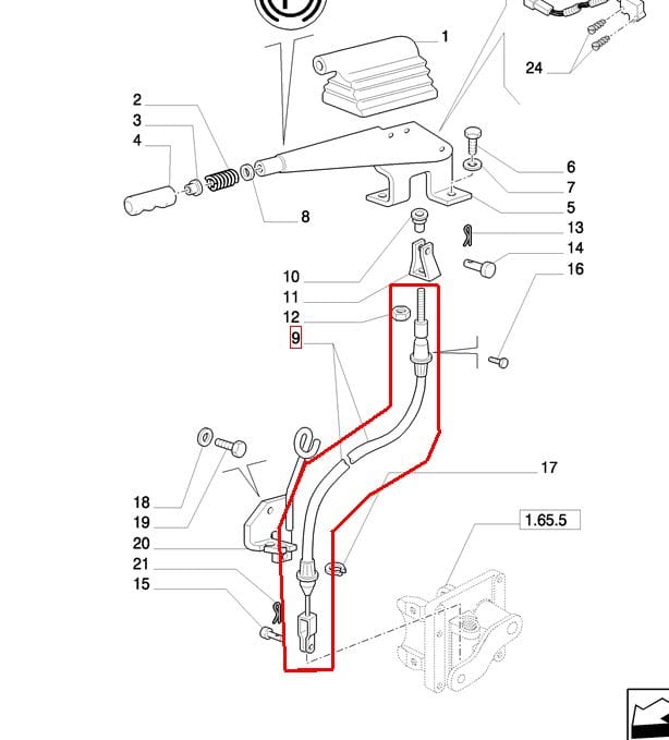 ТРОС РУЧНОГО ТОРМОЗА NEW HOLLAND CASE 82016962-87531704