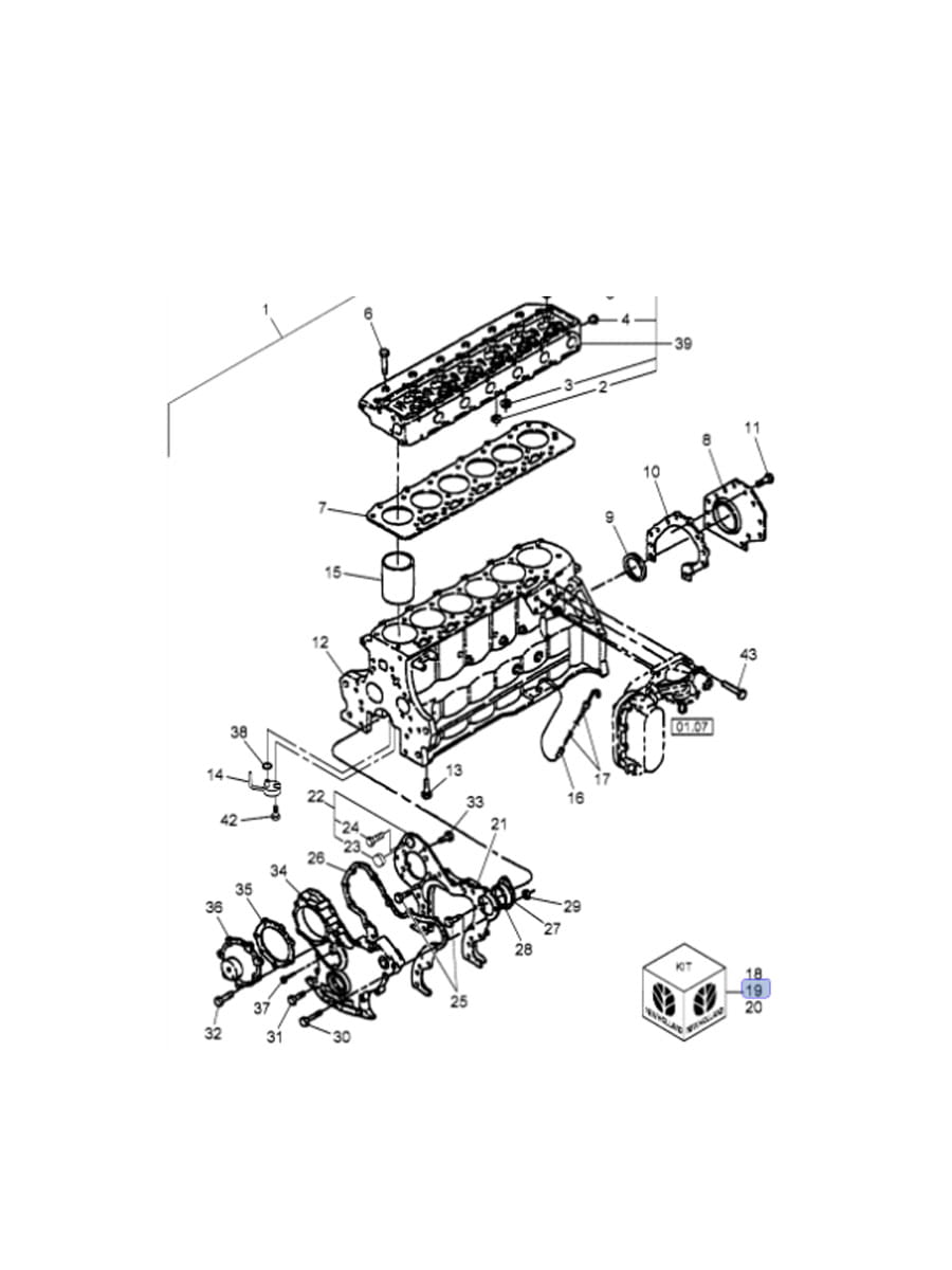 Комплект прокладок для двигателя Mount-New Holland 87790152