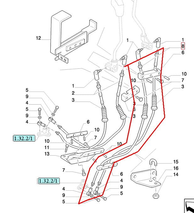 КАБЕЛЬ РЕДУКТОРА A, B, C В КОРПУСЕ NEW HOLLAND 82006920