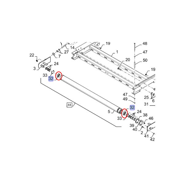 ПОДШИПНИК РОЛИКОВОГО ТРАНСПОРТЕРА 80049436 - 47928691