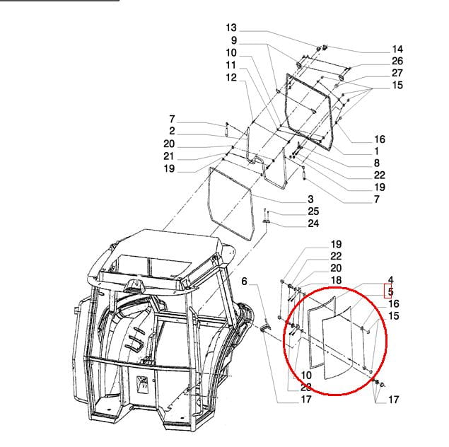 ЛЕВОЕ СТЕКЛО NEW HOLLAND CASE 5089600