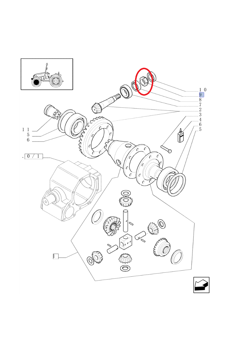 Корончатая гайка New Holland CNH 87289576-9975327
