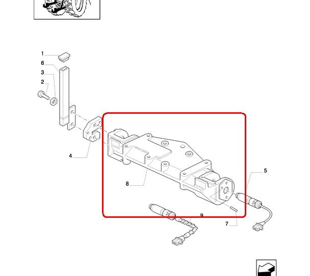Кронштейн для нижней тяги New Holland Case 5190278