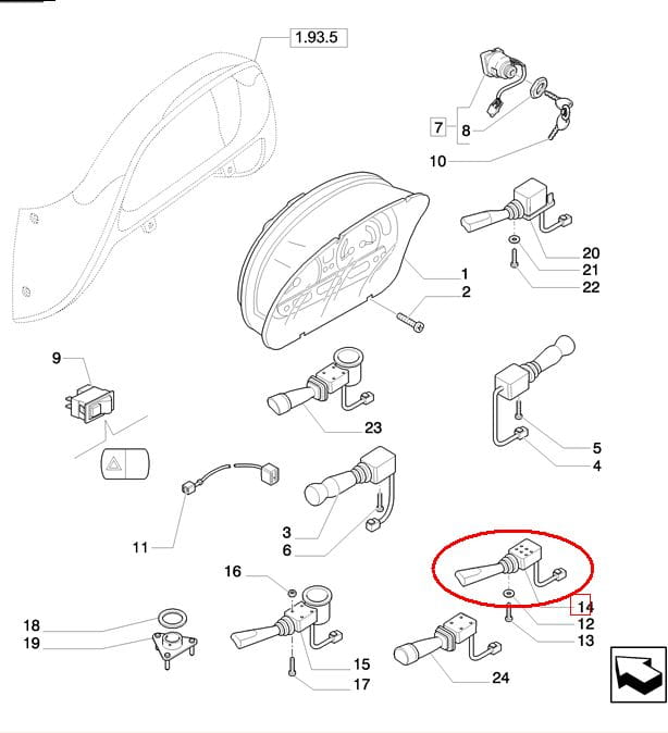 РЫЧАГ ПЕРЕКЛЮЧЕНИЯ ПЕРЕДАЧ NEW HOLLAND CASE 87471810 - 87664528 - 87709221