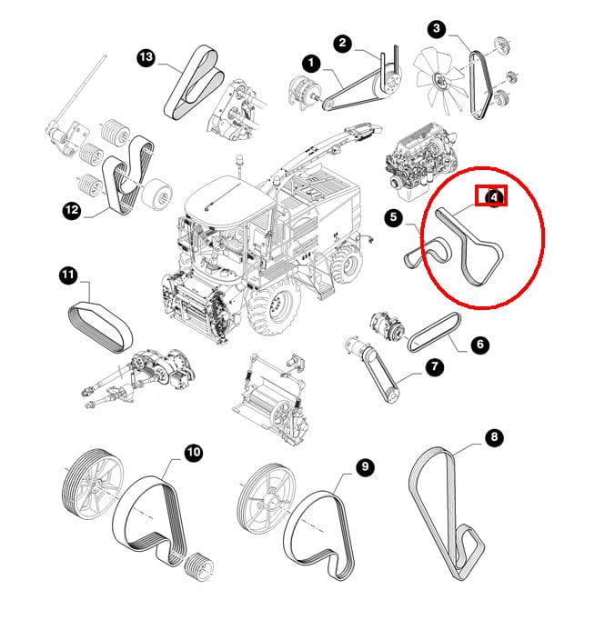 12-клиновый ремень двигателя NEW HOLLAND CASE 504029021-5802377706