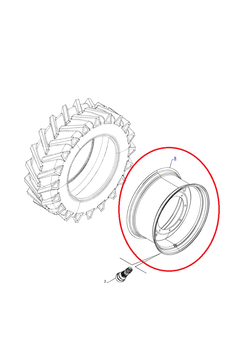 Белый обод New Holland CNH 14x28-82018720-82018731