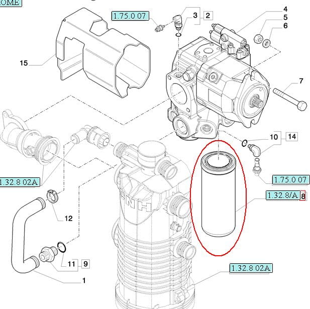 ФИЛЬТР ГИДРОУСИЛИТЕЛЯ АВТОКОМАНДЫ NEW HOLLAND CASE STEYR 87682681 - 84324774