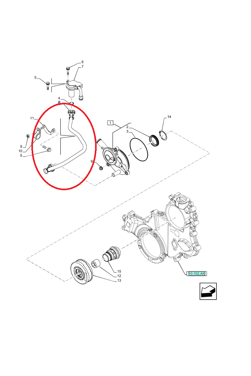Вентиляционная трубка New Holland CASE CNH 5801554912-5801514620