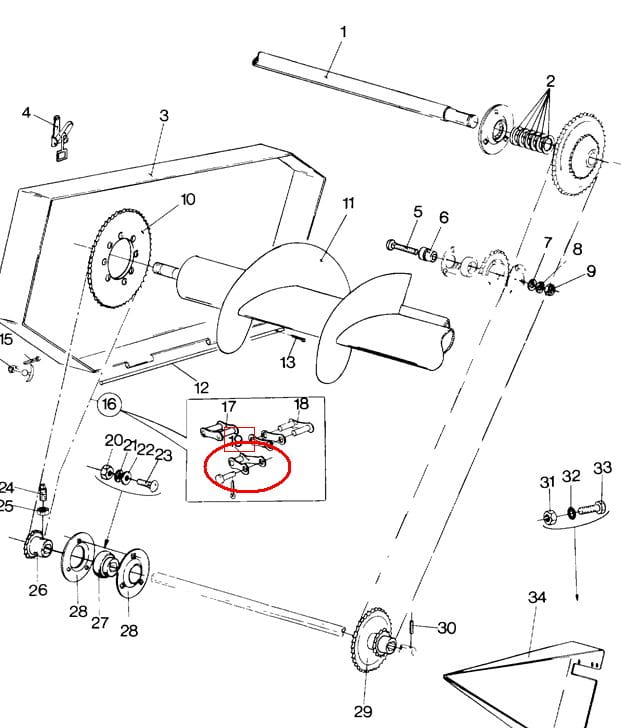 ПОЛУОПОРА ПРИВОДНОЙ ЦЕПИ NEW HOLLAND CASE 80025816-86595276