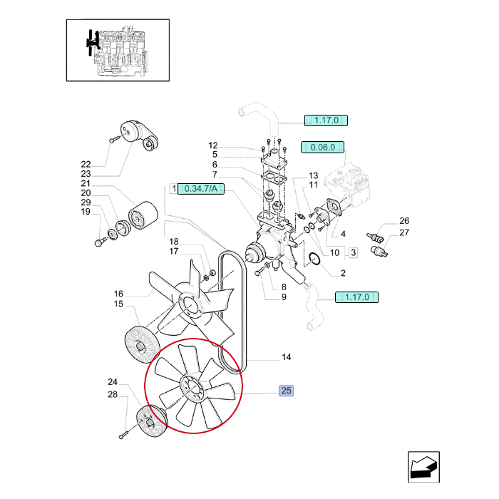 Вентилятор охлаждения NEW HOLLAND CASE 82025804