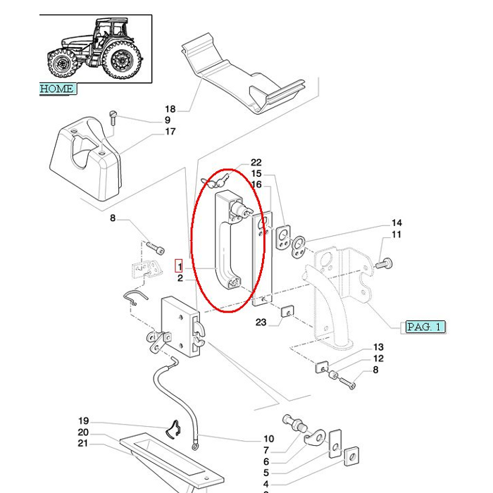 ДВЕРНАЯ РУЧКА NEW HOLLAND CASE 82019604