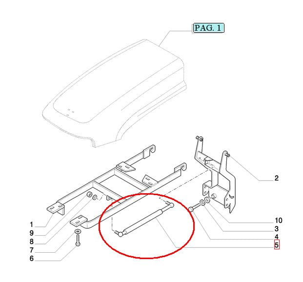 Привод капота New Holland Case 5093654 - 87369568 - 5093001 - 87480243 - 47517740